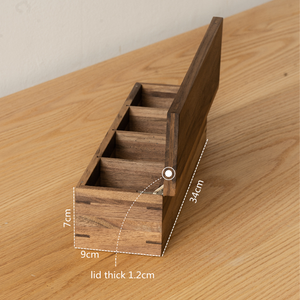 Bằng gỗ hộp lưu trữ với nắp lưu niệm ngực để tổ chức túi trà handmade tự nhiên Walnut gỗ trang trí thùng hộp - Product Image 6