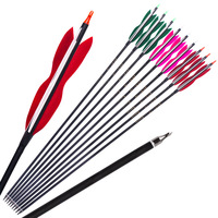 Nouvelles flèches en carbone mixte avec plumes naturelles en forme de gourde pour le tir à la cible, la chasse et la pratique de l'arc classique