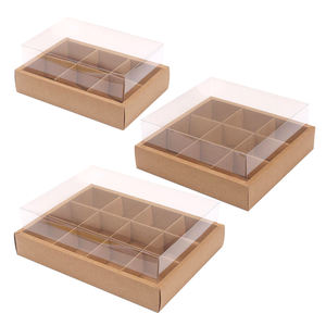 Прозрачная коробка для десертов и тортов на 9 секций с тиснением, из переработанных материалов, жесткая упаковка для кондитерских изделий, лунных пряников и послеобеденного чая - Product Image 4