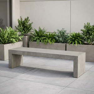 Banc cascade en béton fibré léger 160cm/180cm, étanche, pour jardin et parc extérieur, assise moderne en GFRC - Product Image 1