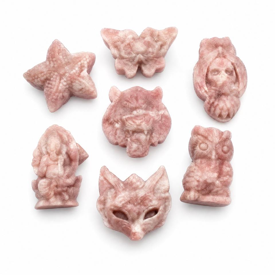 Wholesale Dongqing Brand Natural Crystal Carving Engraved Hexagon pink ...