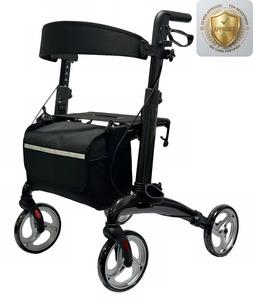 <span class=keywords><strong>Deambulatore</strong></span> in Fibra <span class=keywords><strong>di</strong></span> Carbonio Stile Europeo <span class=keywords><strong>con</strong></span> Sedile, Rollator Ultraleggero Pieghevole a 4 Ruote <span class=keywords><strong>con</strong></span> Borsa Portaoggetti per Anziani, OEM/ODM - Product Image 1