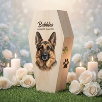 Ataúd Personalizado de Madera Maciza para Mascotas, Caja Funeraria para Perros, Gatos y Pájaros, Impresión UV, Entierro Conmemorativo Personalizado