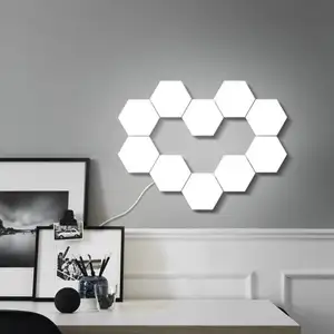 LED küçük gece lambası yaratıcı dikiş kombinasyonu altıgen ışık dokunmatik algılama duvar lambası