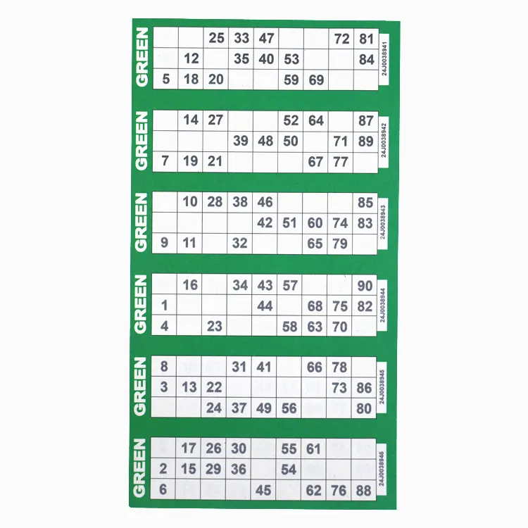 Cartes de bingo personnalisées cartes de bingo feuilles de papier impression de cartes de bingo en gros