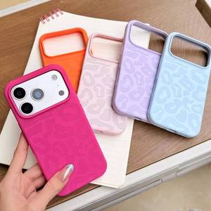 Suitable for iPhone 17 Pro Max, new stylish <b>silicone</b> leopard print case with large <b>window</b>, shockproof phone case - Product Image 1