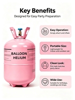 Bouteille de gaz He jetable de 4,5 L pour gonflage de ballons en latex et en aluminium pour fêtes d'anniversaire