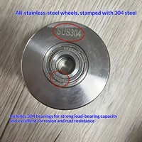 Rouleau de porte coulissante directionnel à double roue en acier inoxydable avec roulement, haute capacité de charge, pour porte de patio
