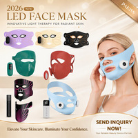 Masque de luminothérapie LED PAKISS pour le visage et le cou, masque de luminothérapie infrarouge rouge pour le visage et le cou