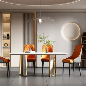 Wholesale Modern Design Dining Room Furniture PU Leather Covered Backrest And Seat Dining Chair