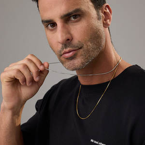 Cadena de Joyería Personalizada Única de Acero Inoxidable 316L, Cadena de Serpiente Chapada en Oro PVD de 14k 18k, Cadena para Hombre, Collar para Hombre, Cadena de Oro para Hombre - Product Image 1