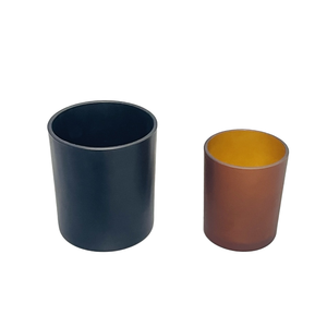 8oz Unique Moderne Fond Rond Vide Mat Givré Blanc Noir <span class=keywords><strong>Bougie</strong></span> Verres avec Couvercles pour Bougies de Noël Cylindre en Verre - Product Image 1