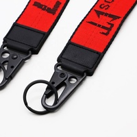 Porte-clés court promotionnel en nylon véritable de haute qualité, épais, avec logo personnalisé, sifflet anti-perte, écologique, durable, imprimé UV