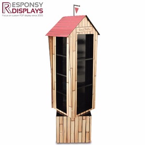 Gabinete de exhibición de revistas y folletos de madera de Piso de Diseño giratorio para libro - Product Image 4