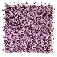 Bunga Hydrangea Kain 8ft X 8ft Grosir Dekorasi Pernikahan Acara Buatan Bunga Mawar Sutra Dinding Latar Belakang Dekoratif