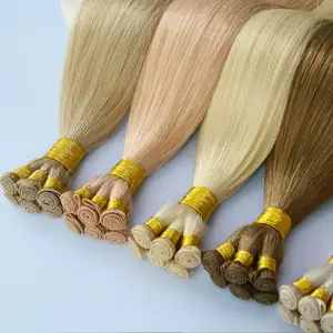 New Single Genius Weft Hand Tied Weft Double Drawn Full End European Hair Weaving Natural Thinner Genius Weft