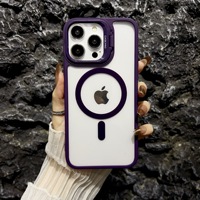 Étui de téléphone magnétique transparent en TPU de luxe antichoc pour iPhone 16 Pro Max 15 14 Plus 13 12 11 avec protection de l'objectif et coque arrière