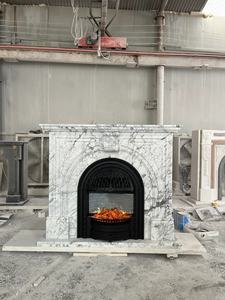 <span class=keywords><strong>Chimenea</strong></span> <span class=keywords><strong>de</strong></span> Mármol Blanco Natural, Diseño Moderno <span class=keywords><strong>de</strong></span> Lujo, Líneas Finas, <span class=keywords><strong>Chimenea</strong></span> <span class=keywords><strong>de</strong></span> Mármol Blanco Nieve para Uso en Hoteles y Villas - Product Image 4