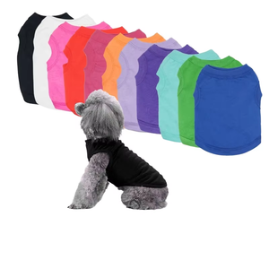 Groothandel Katoenen Hond Vest Diy Zweetdoek Voor Grote Honden Schattige T-Shirt Lente Zomer Effen Kleur Kleding Huisdieren Kleding - Product Image 1