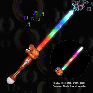 29'' Flashing LED Dinosaur Bubble Sword with 9 <b>Lights</b> Music 95ml Water Kids' Event Supplies Yard Games Outdoor Toys for Children - Product Image 4