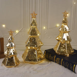 แสงสว่างหรูหราเครื่องประดับต้นคริสต์มาสประดิษฐ์บางท็อปเปอร์แก้วดาวพร้อมไฟ LED - Product Image 1