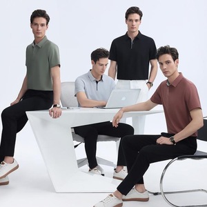 เสื้อโปโลไนลอนผู้ชาย ผ้าถักบาง ระบายอากาศดี เหมาะสำหรับใส่ทำงานในฤดูร้อน แขนสั้น เสื้อยืดธุรกิจแบบสั่งทำ - Product Image 1