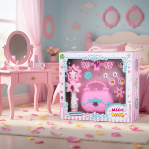 <b>Magic</b> Plastic Beauty Toy <b>Set</b> with Flashing Features Pink Handbag Accessories for Girls 4-6 Years Italy - Product Image 1