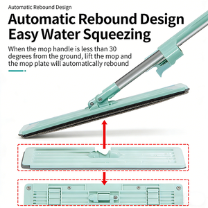 Sliding Type Squeeze Wet Dry 360 Swivel Rebound <strong>Self</strong> <strong>Wringing</strong> Adjustable Stainless Steel Pole Microfiber Pad Hands Free Flat <strong>Mop</strong> - Product Image 3