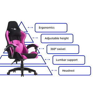 2026 Yeni Oyuncu Koltuğu Deri Yüksek Silla Gamer Koltukları Yumuşak Döner Kadın Pembe Oyuncu Koltuğu - Product Image 3