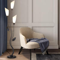 Lampe sur pied LED en fer et verre de style nordique moderne avec ampoule E27 et interrupteur au pied