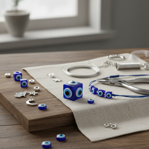 <b>Plastic</b> Evil Eyes <b>Bead</b> Square 1,50 cm - Product Image 3