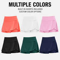 Jupe-short de tennis personnalisée pour femme, taille haute, superposée, avec short intégré, pour le sport et l'entraînement sur le court