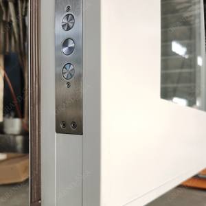 Puerta de salida para casa Estilo francés Frontal de aluminio Doble entrada Exterior Puerta abatible Vidrio a prueba de fuego Diseño gráfico al aire libre - Product Image 4