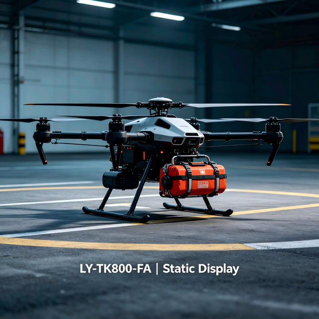 LY-TK800-FA Industrial Fire Suppression UAV 80kg Max Takeoff Weight Thermal Imaging Infrared Laser Ranging Aerial System 20m/s