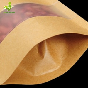 Sac en <span class=keywords><strong>papier</strong></span> <span class=keywords><strong>kraft</strong></span> biodégradables avec logo imprimé, doypack, pochette à fermeture éclair, réutilisable, avec fenêtre transparente, unités - Product Image 6