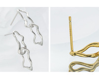 VIANRLA 925 Sterling Silver Hợp Thời Trang Chuỗi Liên Kết Đôi Bông Tai Stud