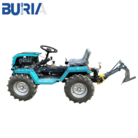 Traktor Mini 18HP Penggerak Empat Roda dengan Pompa & Gearbox - Traktor Kebun Multifungsi untuk Pengolahan Tanah Pertanian