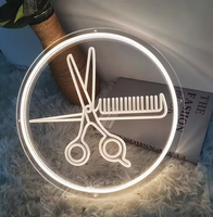 Enseigne néon LED personnalisée pour salon de coiffure et institut de beauté, design gravé, logo d'entreprise, décoration pour bâtiments et maison, télécommande, IP65