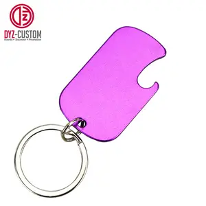 Colorful Anodized Aluminum Bottle Opener Dog Tag Keychain for Promotion