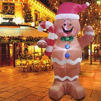 Homme en pain d'épices gonflable de Noël de 1,5 m pour décoration intérieure/extérieure de jardin, véranda, fabriqué en Chine