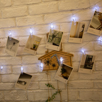 Guirlande lumineuse LED à piles avec pinces photo, décorative, motif ciel étoilé, pour chambre de fille, dortoir, petite et colorée