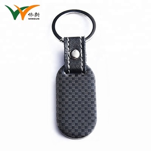 Vente en gros d'usine, porte-clés en cuir personnalisé, porte-clés en métal PU, fibre de carbone pour hommes - Product Image 3