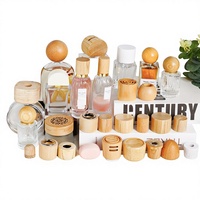 Tapa de Bambú de Madera Maciza Sin Laca para Botellas de Perfume, Aceites Esenciales y Aromaterapia, Modelo WZ-XS, Capacidad de 50 ml, Venta al Por Mayor