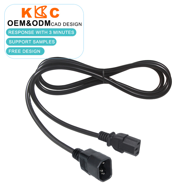 C14 to C13 Plug Power Cable PC Laptop Computer Monitor 10A Rated Current Home Appliances Extension Cord