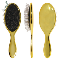 Prix d'usine Brosse à cheveux à logo personnalisé, à poils métalliques, à picots métalliques, à coussin, pour perruques et extensions de cheveux bouclés
