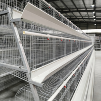 Cage à poules pondeuses galvanisée de type A à 3 niveaux pour 90 oiseaux