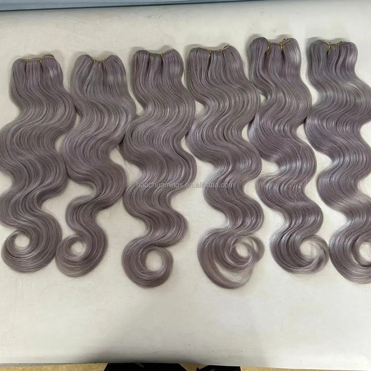 2024 Wholesale grey human hair Hair Extensions One Donor 100% Russian 12A Double Drawn Skin Thin Seamless human Hair weft