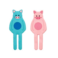 Magnifique aimant de réfrigérateur en PVC souple avec personnage de cochon de dessin animé, crochet magnétique pour le rangement domestique et support de suspension pour petits objets