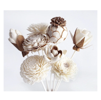 Fleurs en bois de sola en vrac, fleurs décoratives artificielles, diffuseur en bois de sola, fleur en bois de sola faite à la main, décoration de la maison, décoration d'hôtel