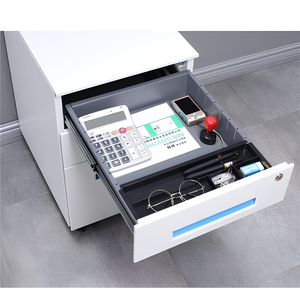 Modern KD Structure Steel <b>Filing</b> Cabinet with Key Lock Mobile Office Furniture for Home Office Commercial Use Blue White Design - Product Image 3